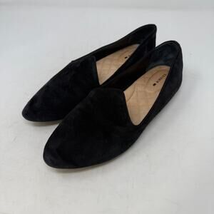 Birdies Black Suede Starling Flats Women’s Size 10 Quilted Comfort Loafers Shoes
